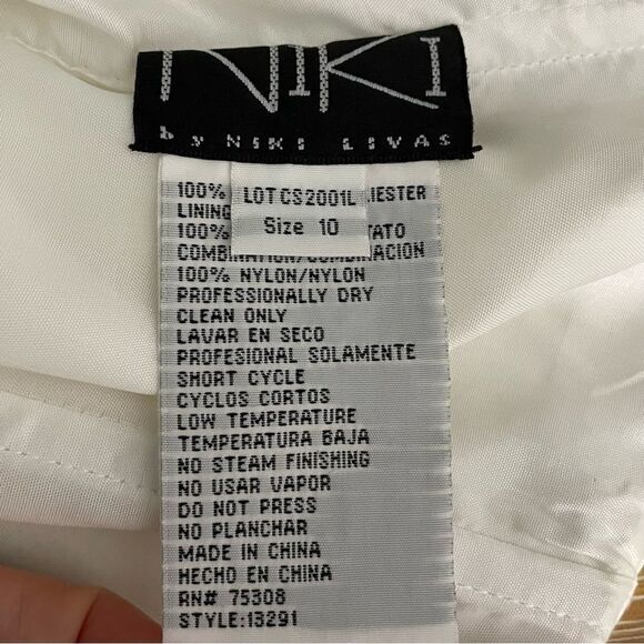 Niki by Niki Livas Strapless Formal Floor Length Dress Off White Size 10 - Picture 11 of 16